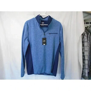 NEW MSX Blue Long Sleeve Quarter Zip Fleece Shirt Mens Medium By Michael Strahan